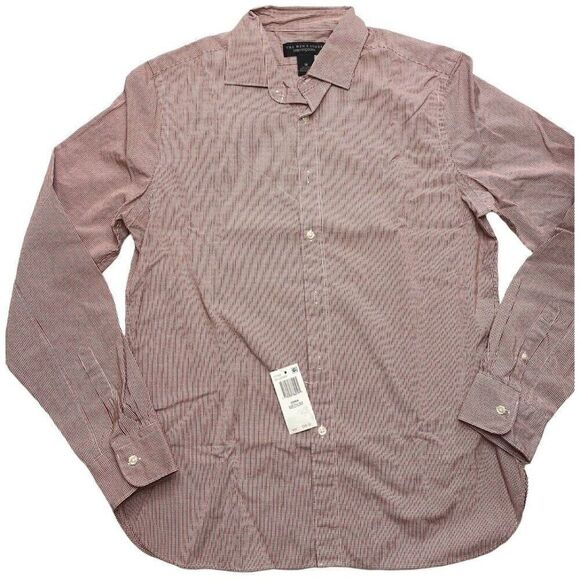 The Men's Store Gingham Shirt Men's MEDIUM Red‎ White Long Sleeve Collared NEW - Picture 1 of 8